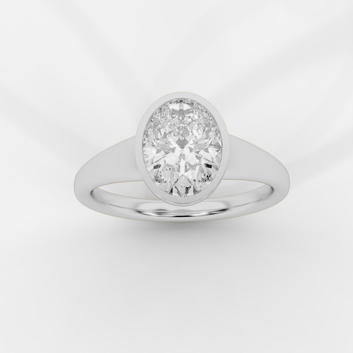 Oval cut in Bezel with Bold Band Ring