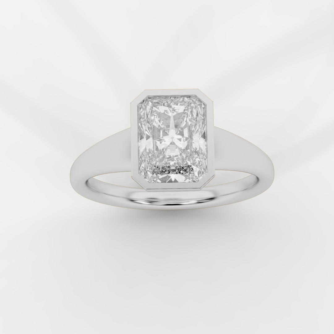 Radiant cut in Bezel with Bold Band Ring