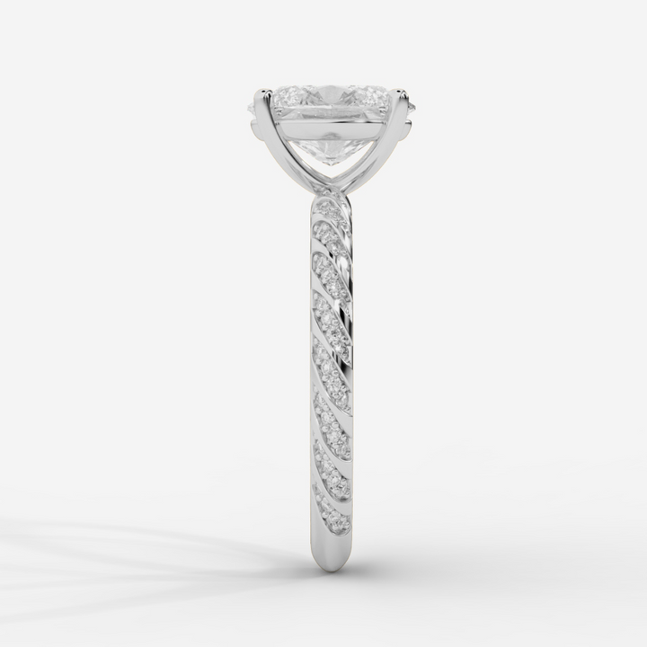 Oval Cut with Twisted Pave Band Ring