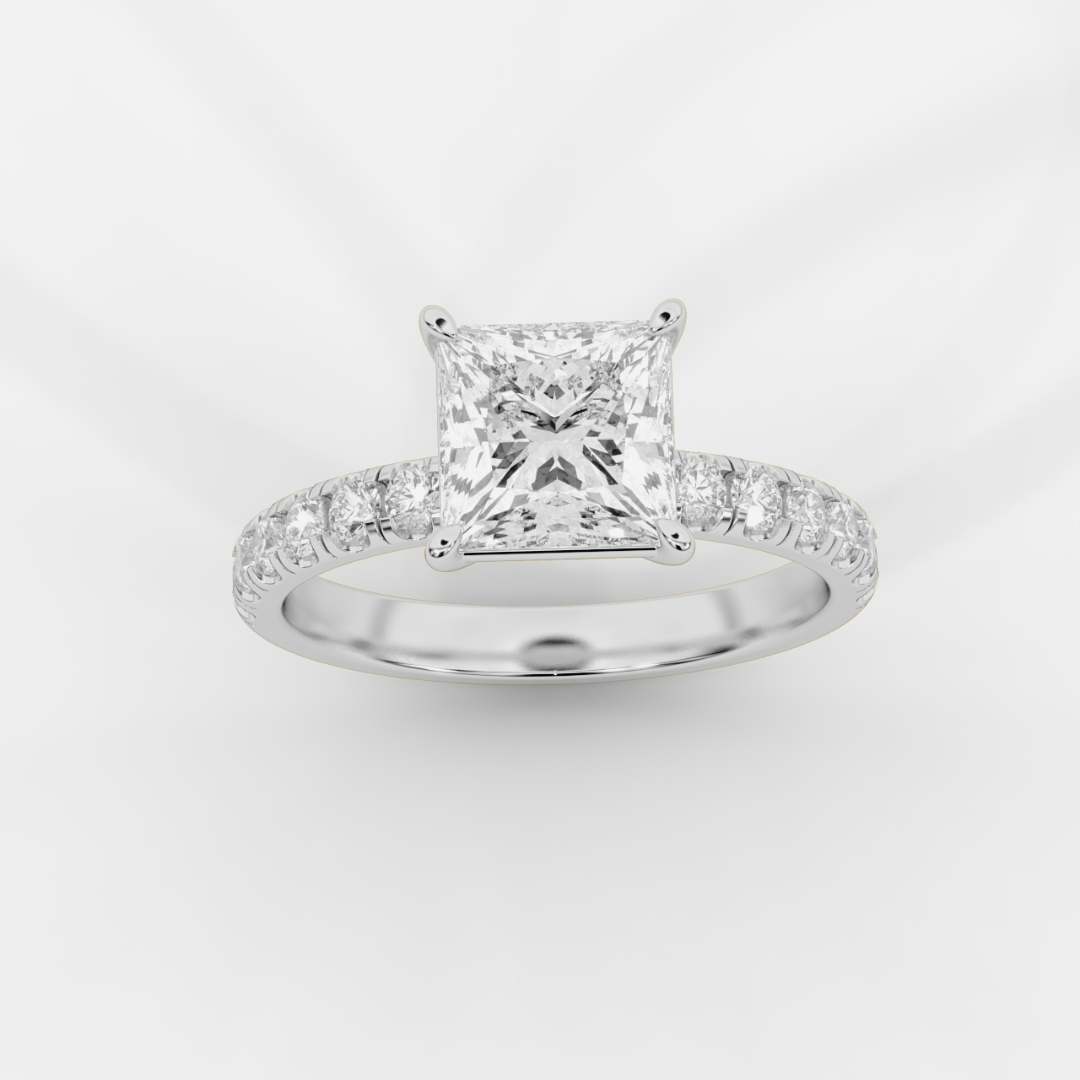 Princess with Pave Ring