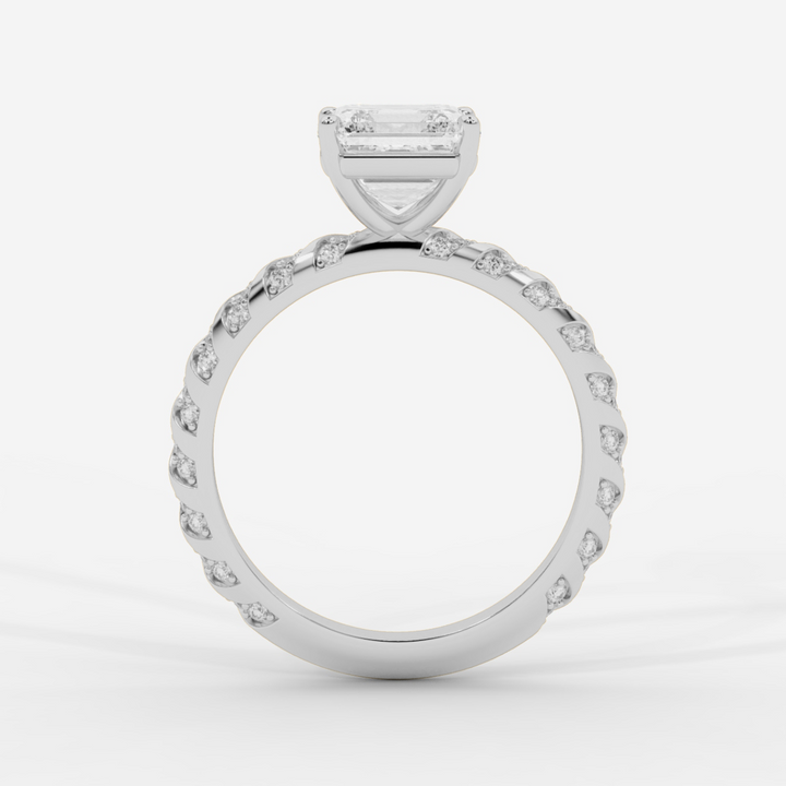 Asscher Cut with Twisted Pave Band Ring