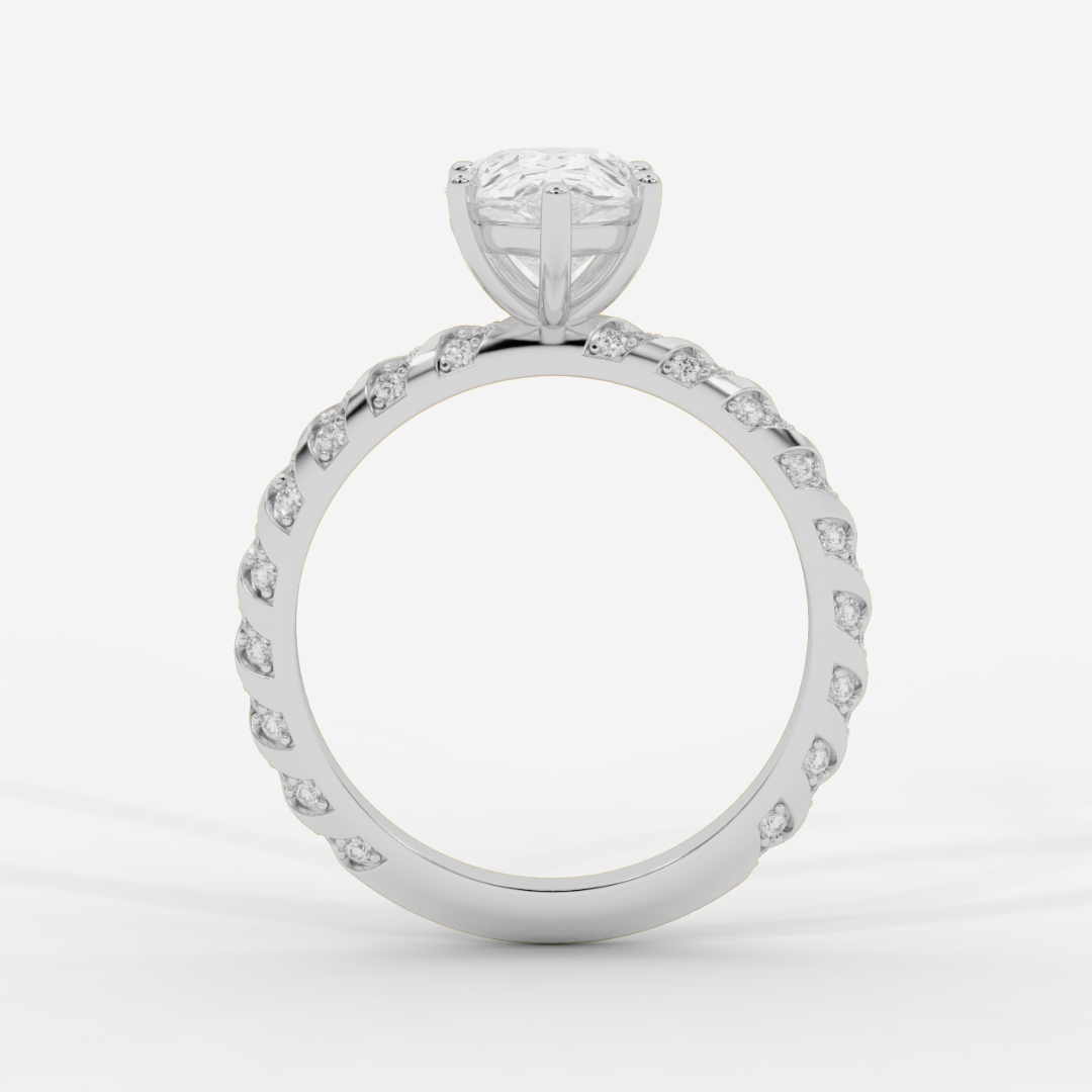 Pear Cut with Twisted Pave Band Ring