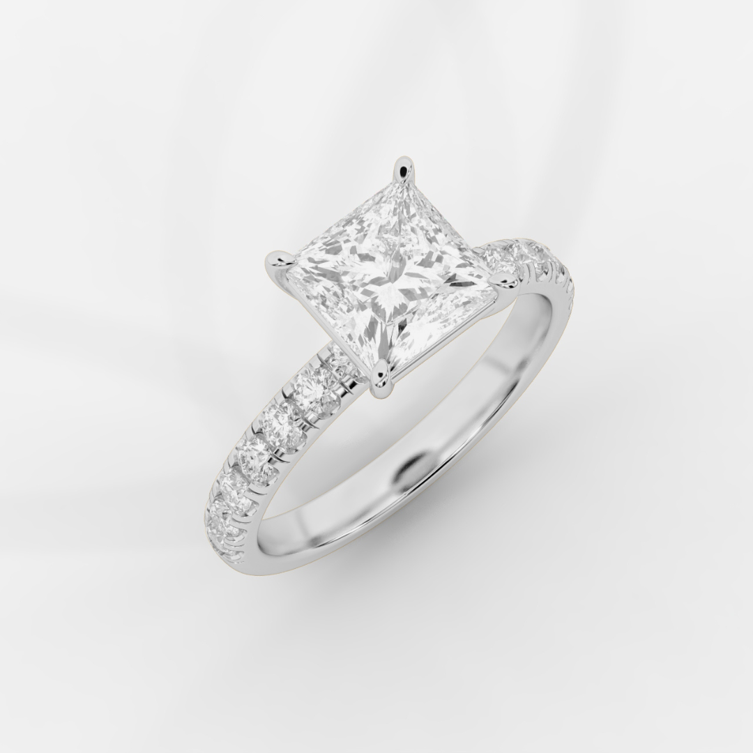 Princess with Pave Ring