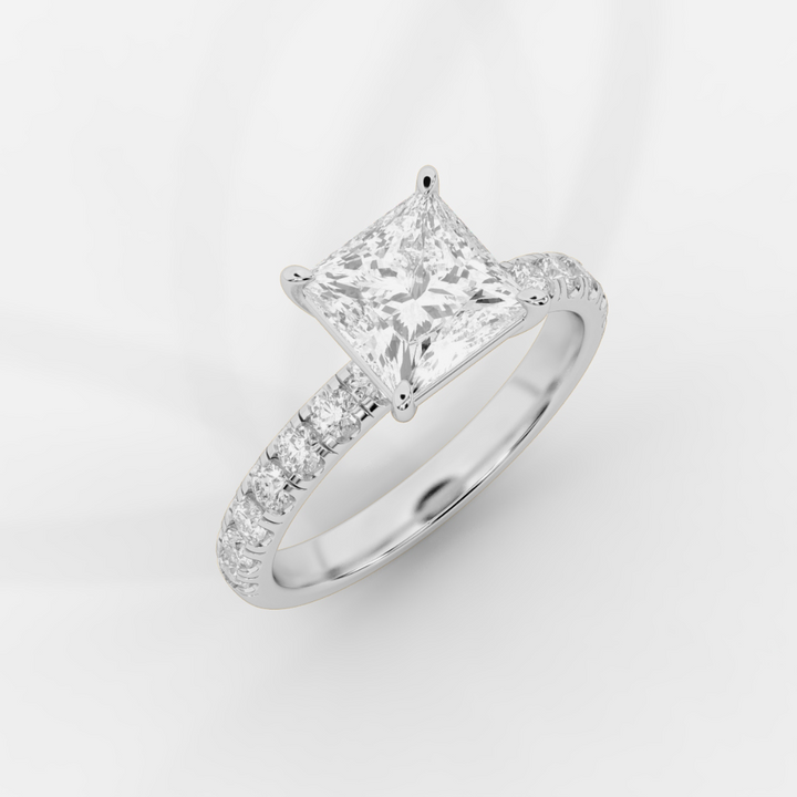 Princess with Pave Ring