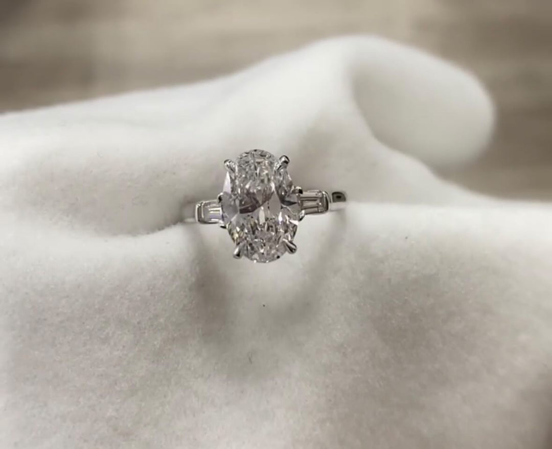 Oval 5CT F VVS2 LAB-GROWN DIAMOND Ring CUSTOM