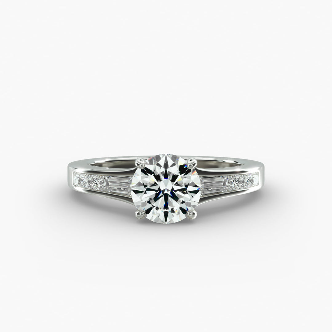 CUSTOM Round 6.33 CT LAB DIAMOND Ring in White Gold