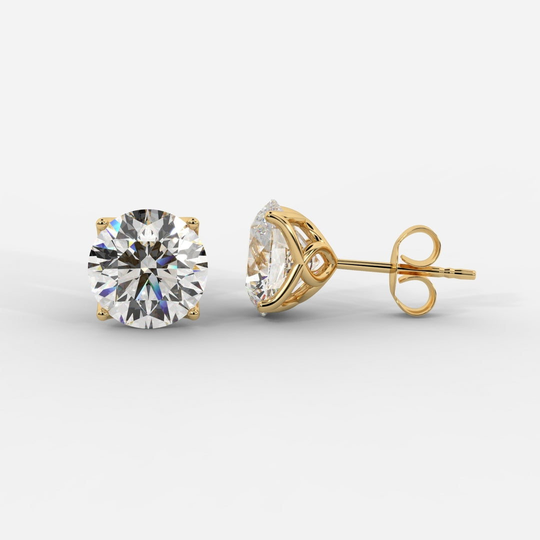 Round Cut Tulip Basket Studs