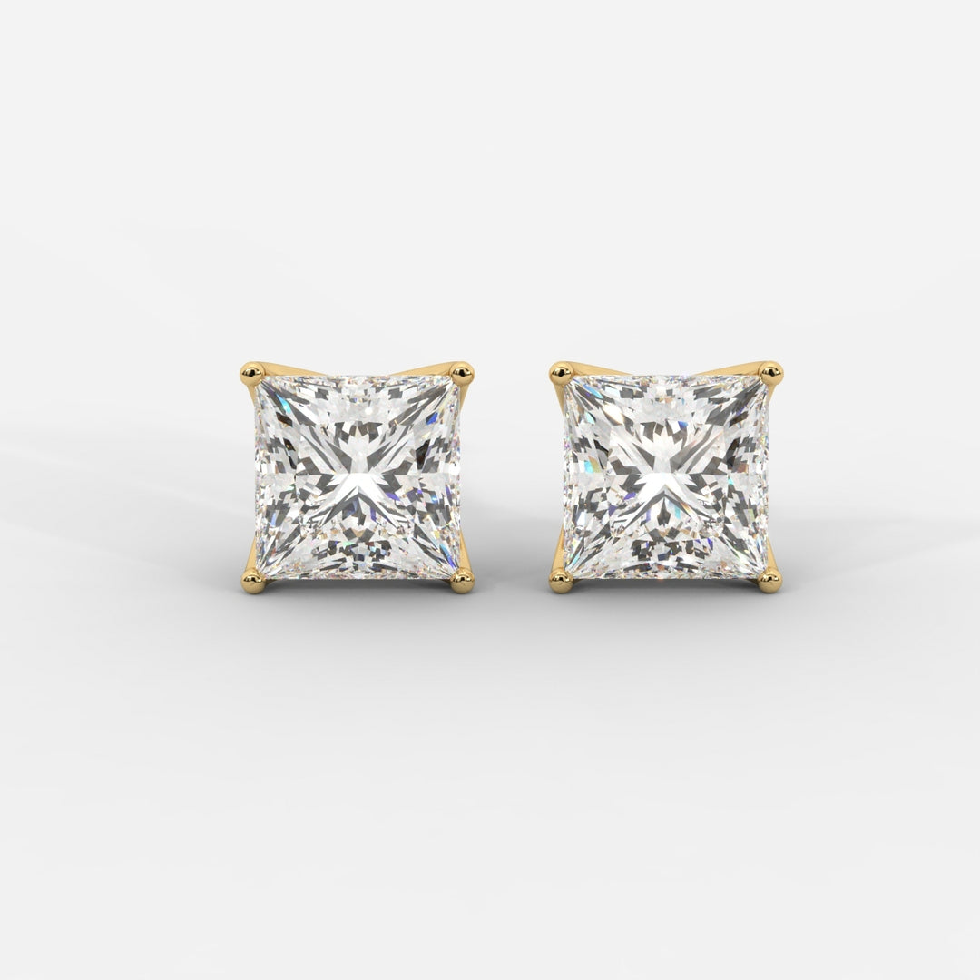 Princess Cut Tulip Basket Studs