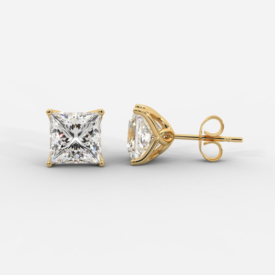 Princess Cut Tulip Basket Studs
