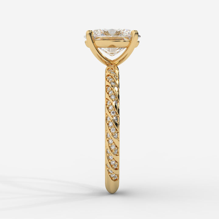 Oval Cut with Twisted Pave Band Ring
