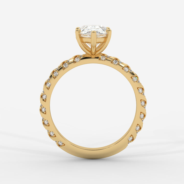 Pear Cut with Twisted Pave Band Ring