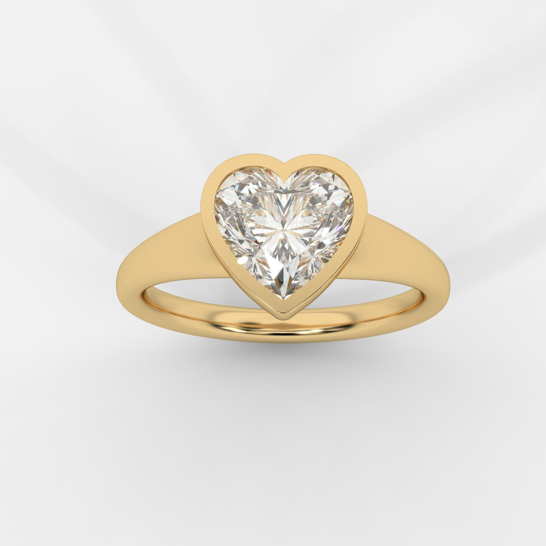 Heart cut in Bezel with Bold Band Ring