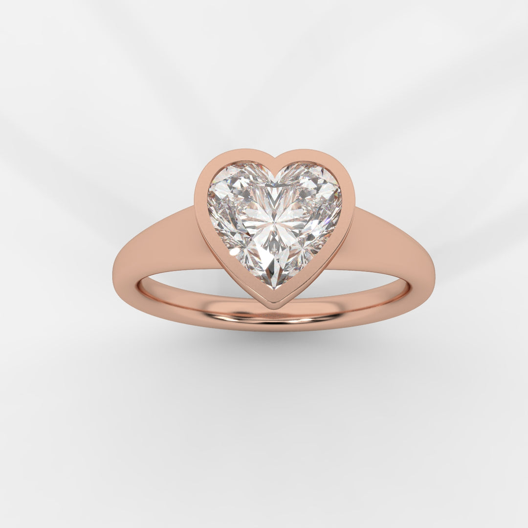 Heart cut in Bezel with Bold Band Ring
