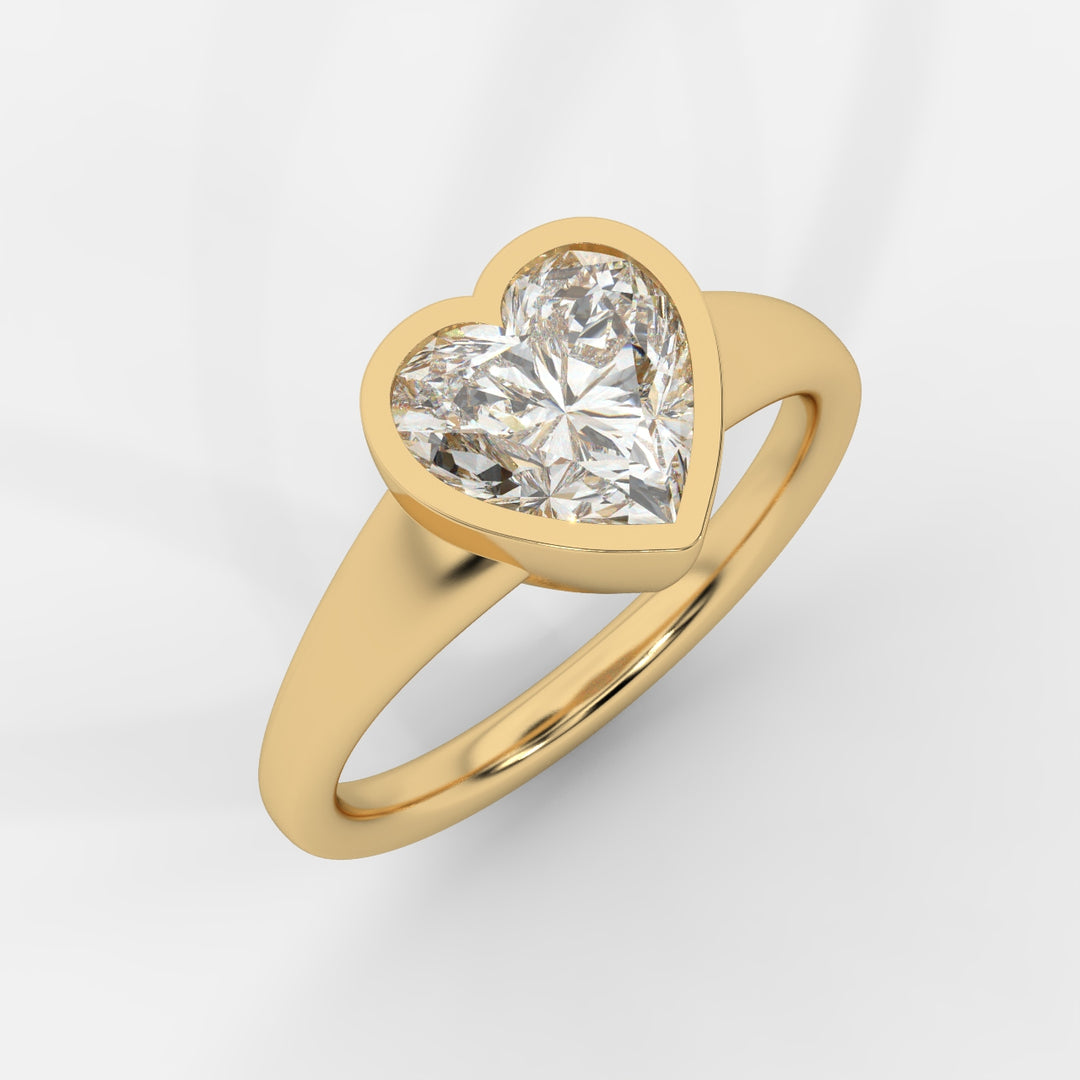 Heart cut in Bezel with Bold Band Ring