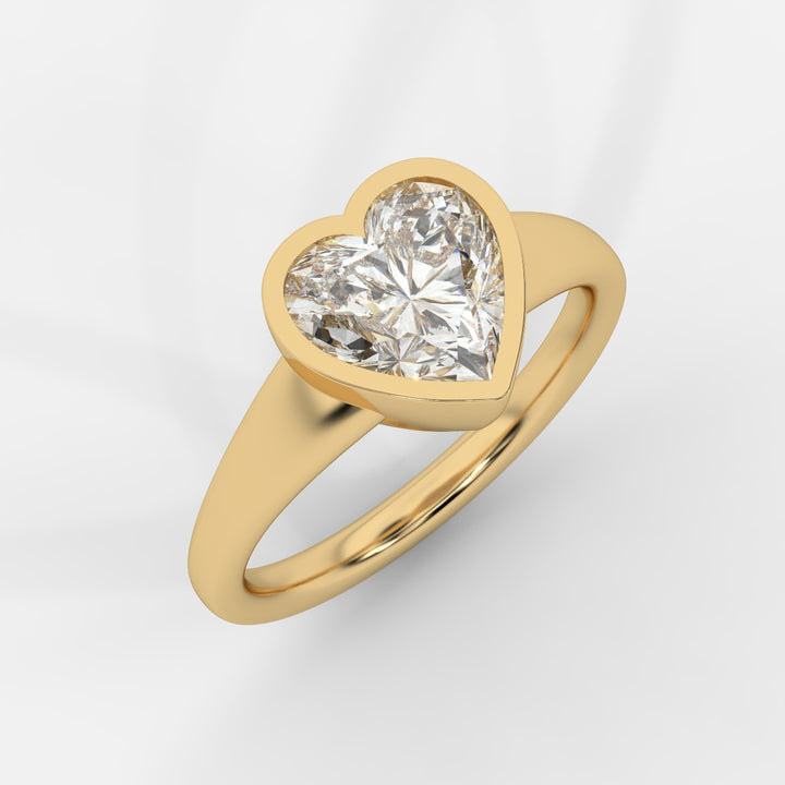 Heart cut in Bezel with Bold Band Ring