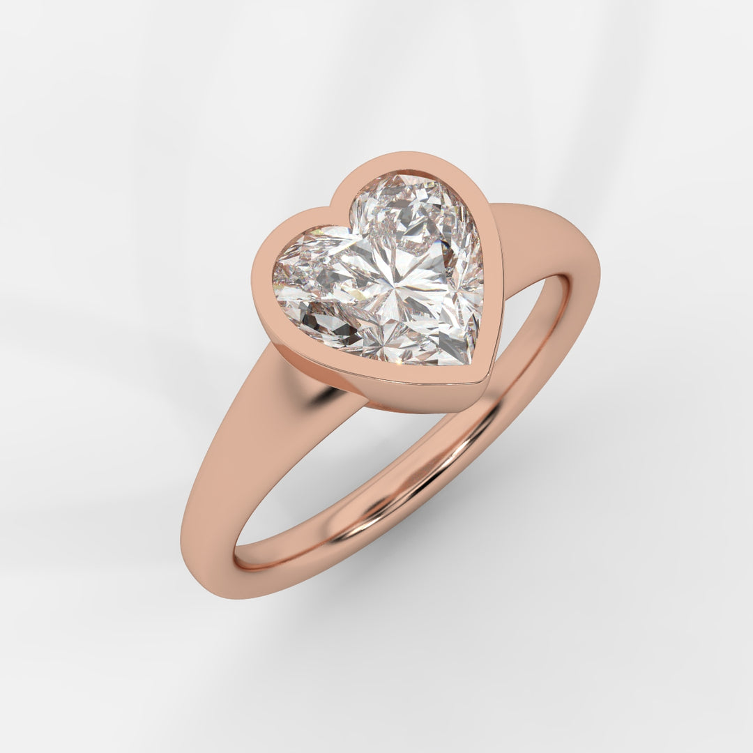 Heart cut in Bezel with Bold Band Ring