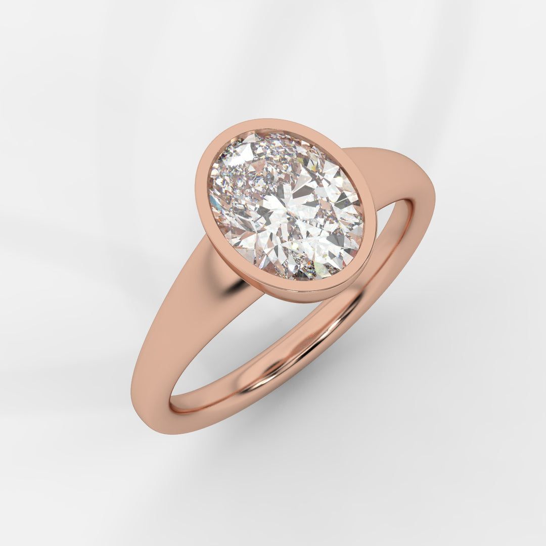 Oval cut in Bezel with Bold Band Ring