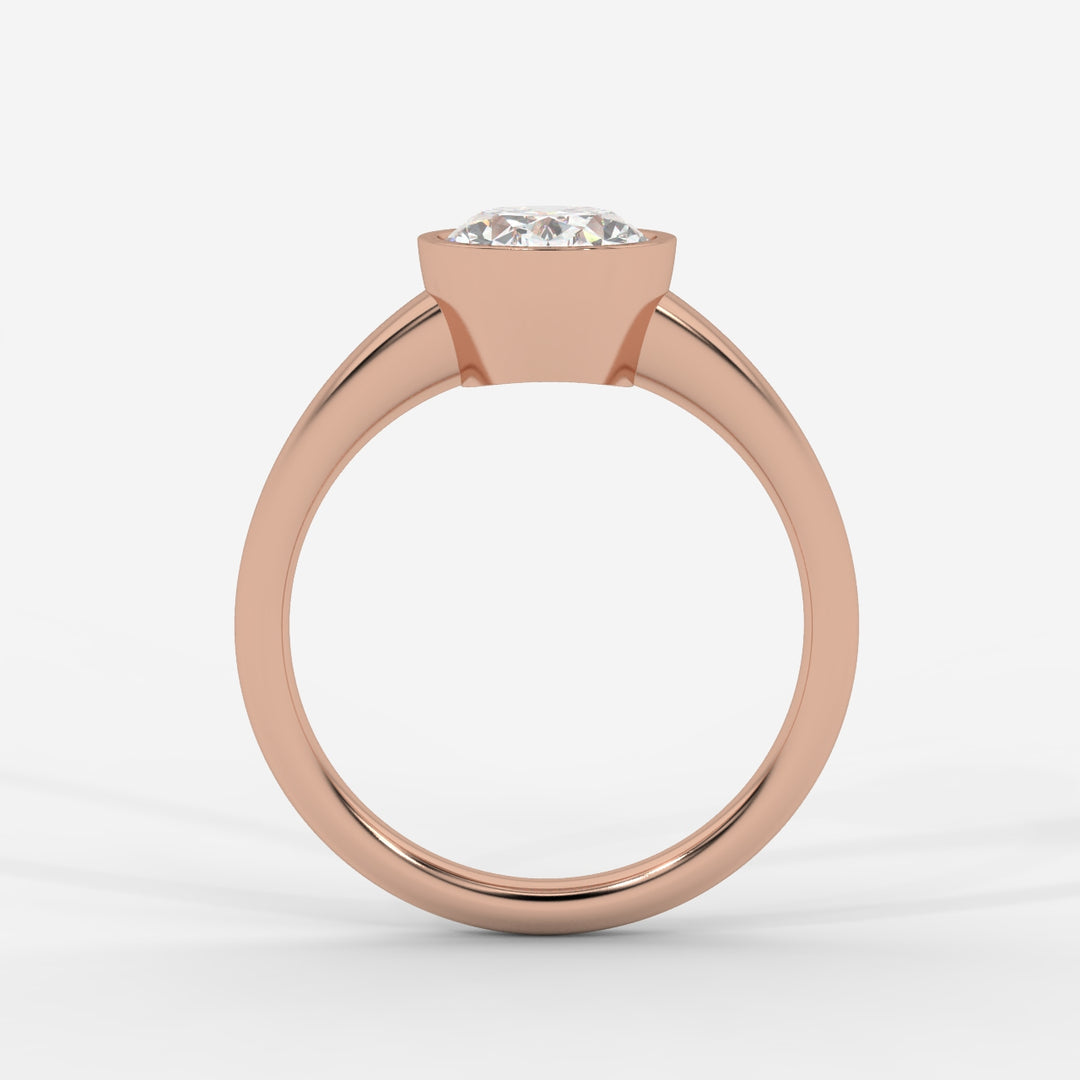 Oval cut in Bezel with Bold Band Ring