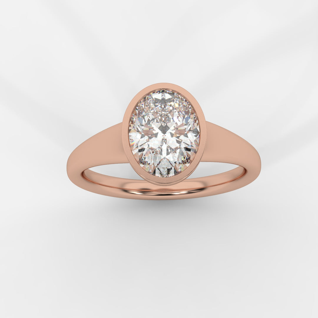 Oval cut in Bezel with Bold Band Ring