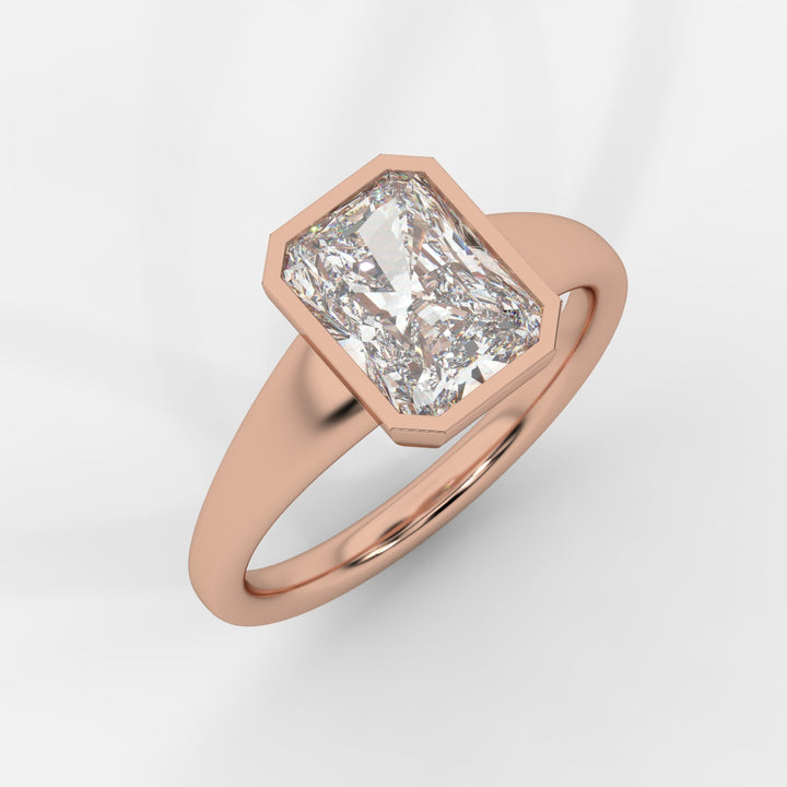 Radiant cut in Bezel with Bold Band Ring
