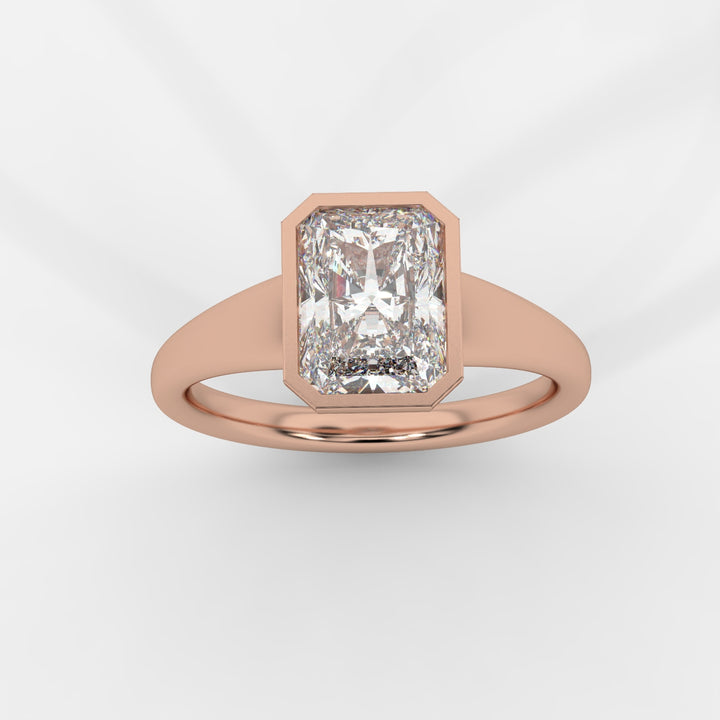 Radiant cut in Bezel with Bold Band Ring