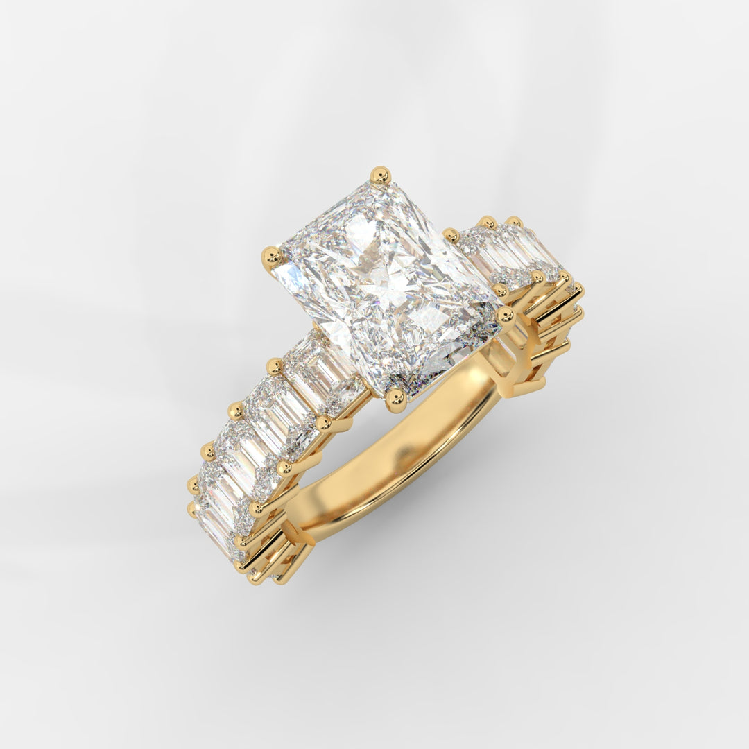 Radiant Cut with Emerald Eternity Ring