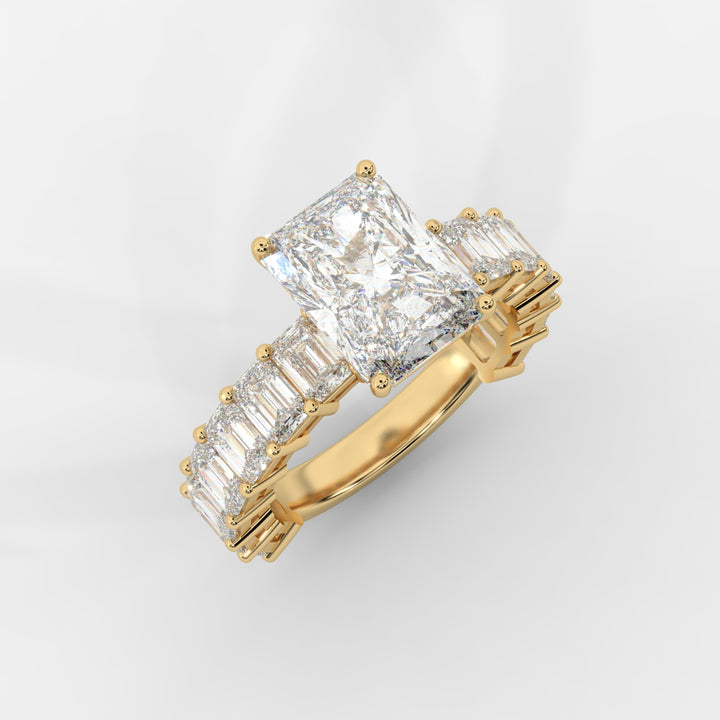 Radiant Cut with Emerald Eternity Ring