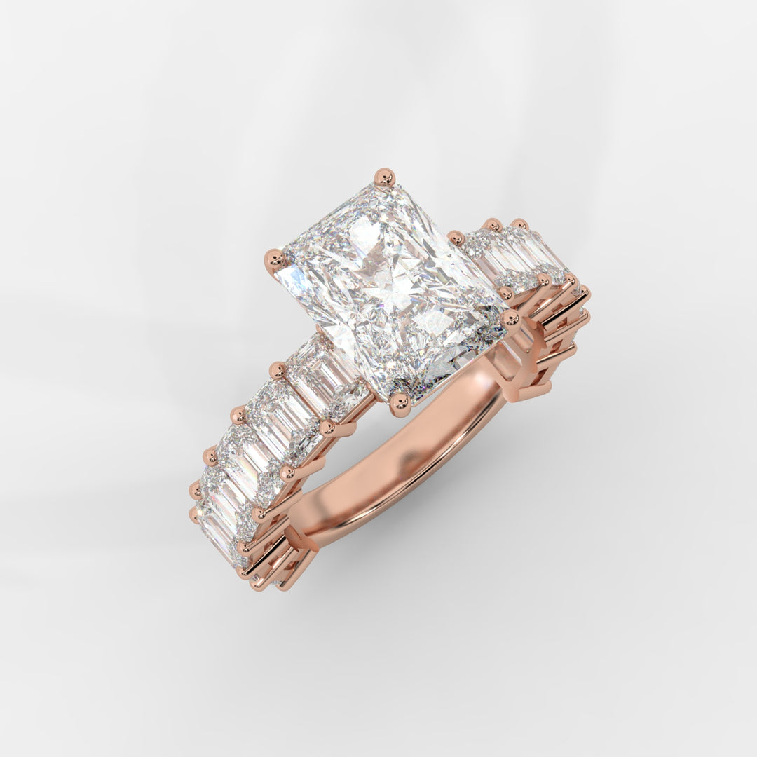 Radiant Cut with Emerald Eternity Ring