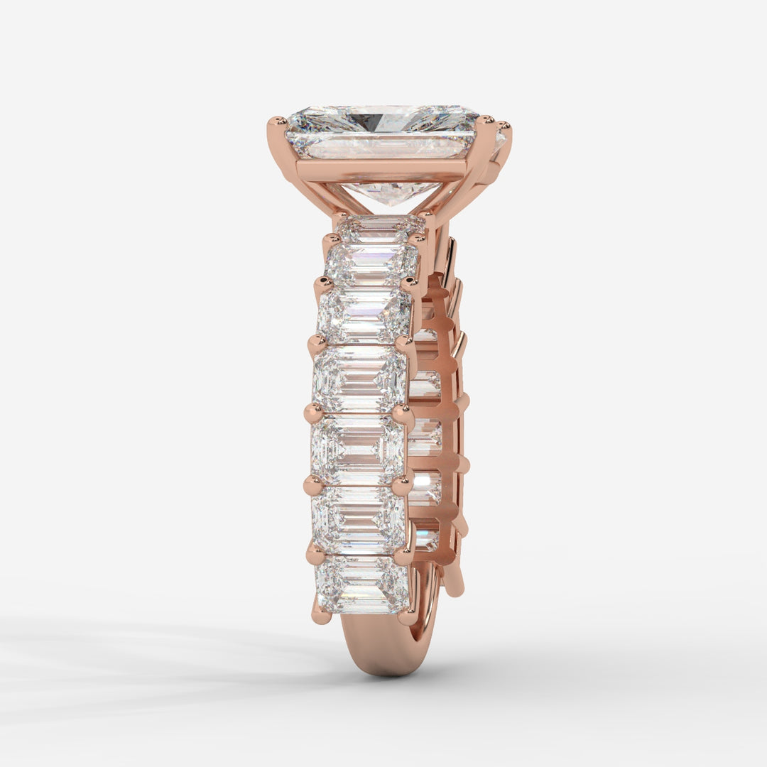 Radiant Cut with Emerald Eternity Ring