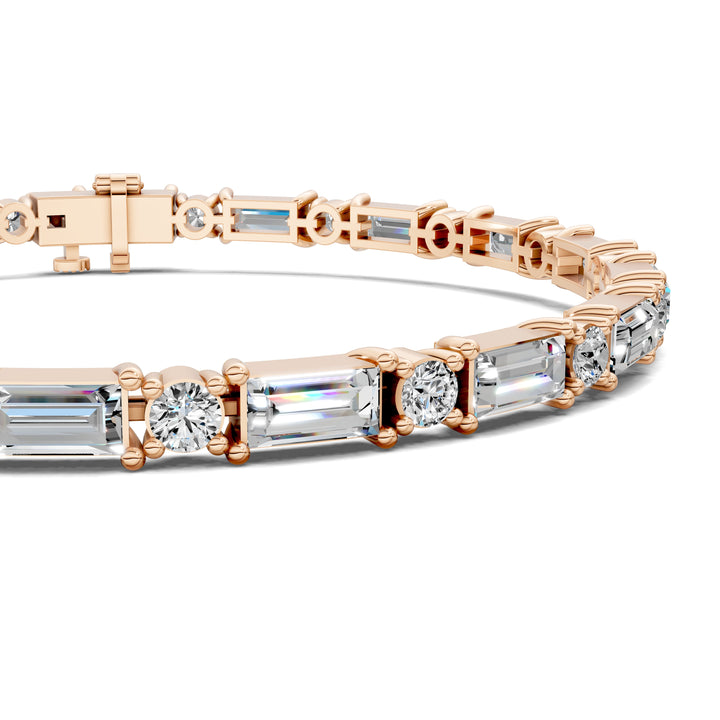 Baguette and Round Tennis Bracelet (2.5 TCW)