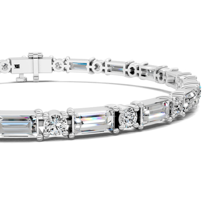 Baguette and Round Tennis Bracelet (2.5 TCW)