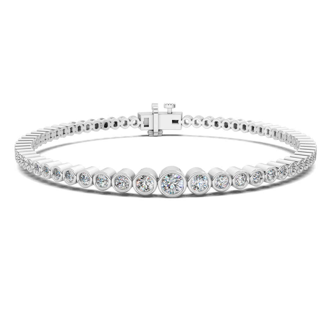 Graduated Bezel Tennis Bracelet (2 TCW)