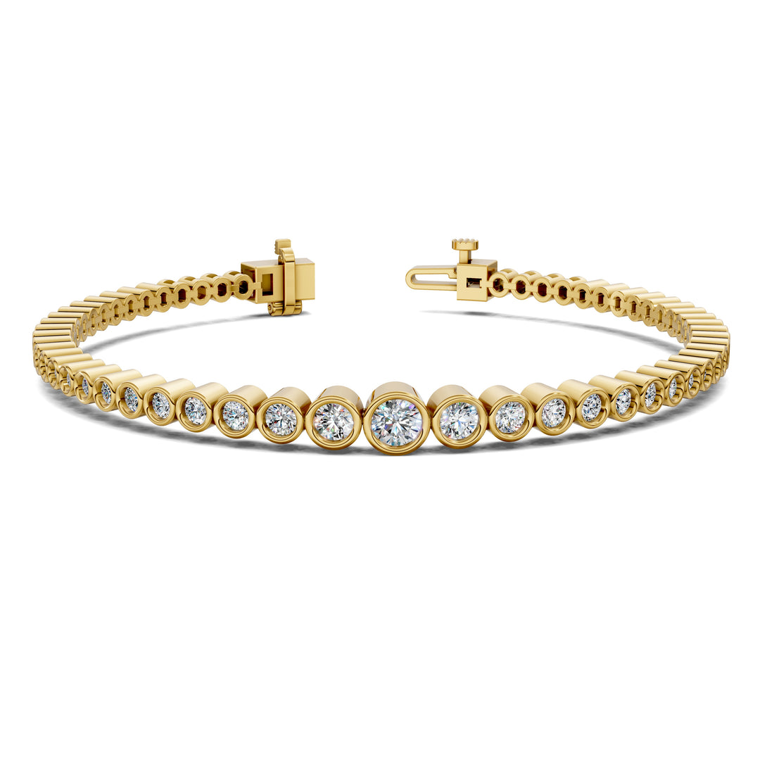 Graduated Bezel Tennis Bracelet (2 TCW)