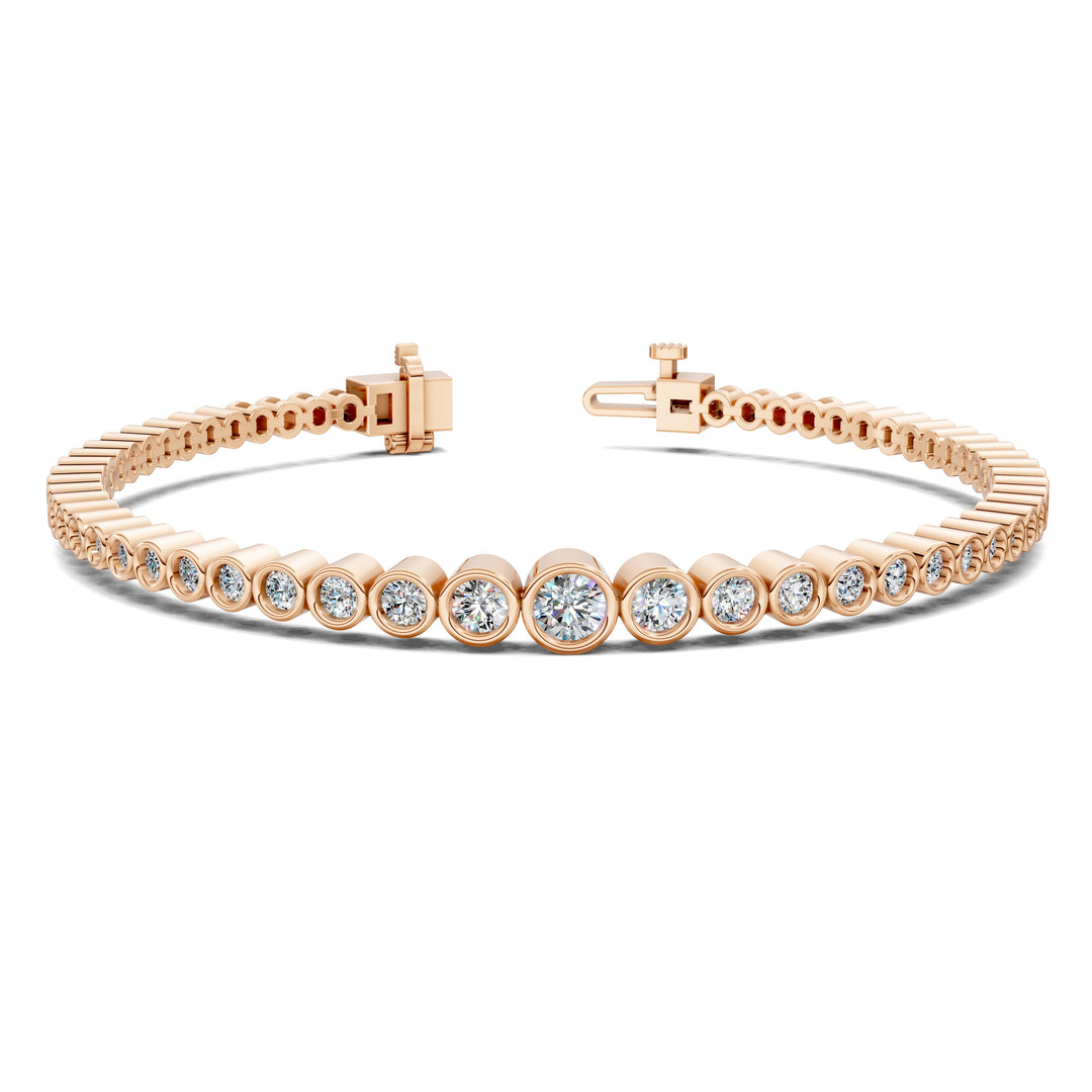 Graduated Bezel Tennis Bracelet (2 TCW)