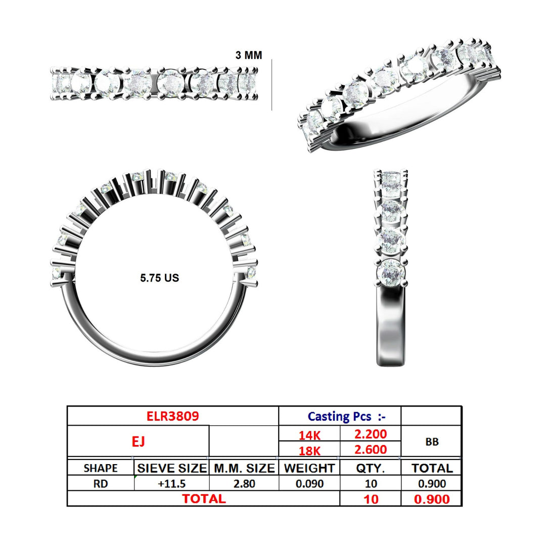 TWO Eternity Bands with LAB DIAMONDs in 18K Gold
