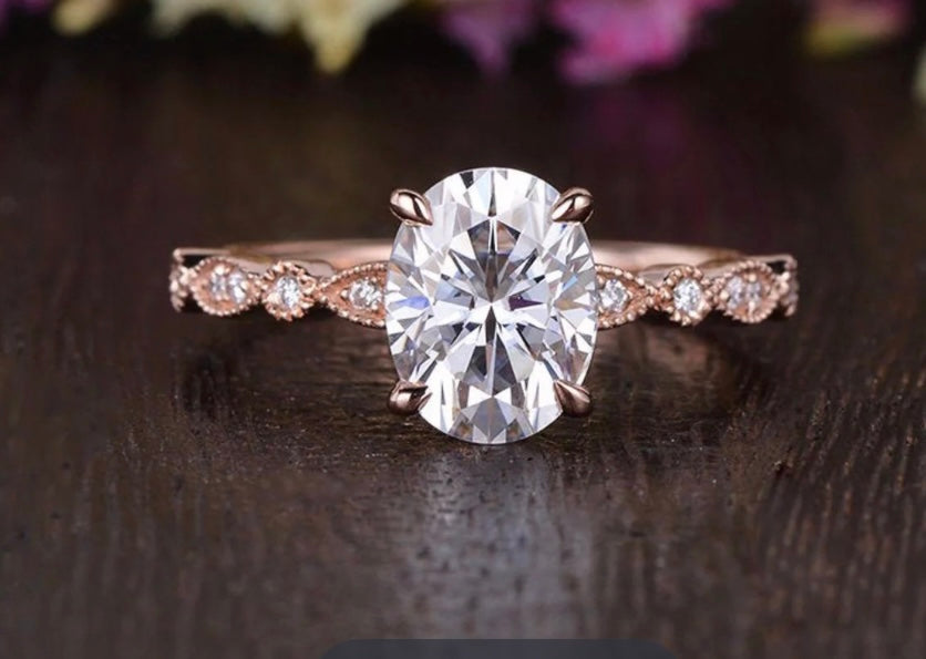 CUSTOM Oval 3.05 F VVS2 LAB DIAMOND Ring