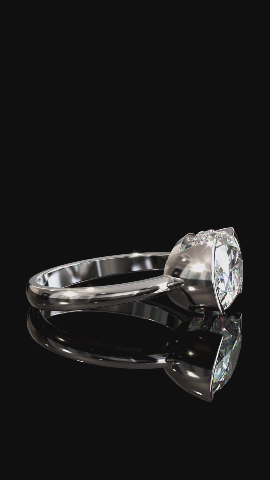 CUSTOM 4.01 Carats E VVS2 + LAB DIAMOND Ring in 18K White Gold