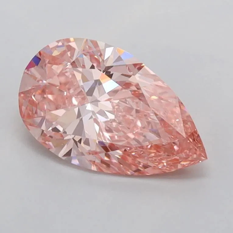 1.01ct Pear Lab Grown Diamond (Colour Fancy Vivid Pink, Clarity VVS1, IGI Certified)