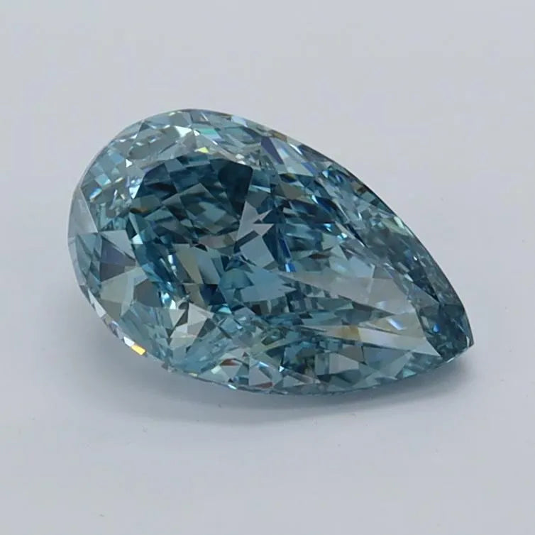 1.02ct Pear Lab Grown Diamond (Colour Fancy Vivid Blue, Clarity VVS2, IGI Certified)