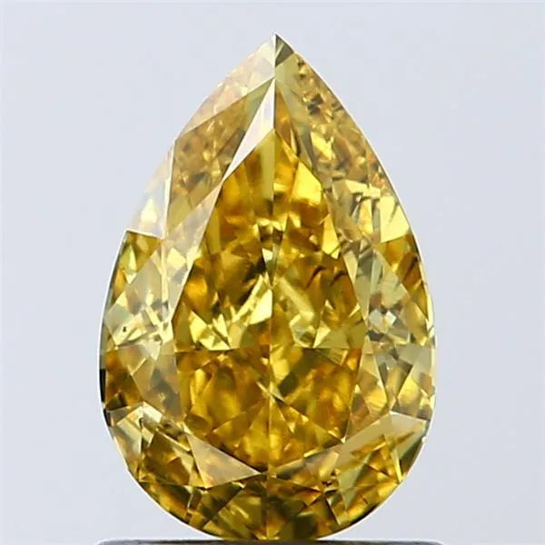 1.02ct Pear Lab Grown Diamond (Colour Fancy Vivid Brownish Yellow, Clarity VS1, IGI Certified)