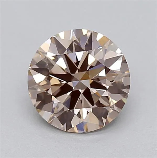 1.09ct Round Lab Grown Diamond (Colour Fancy Light Brown, Clarity VVS2, Cut ID, IGI Certified)