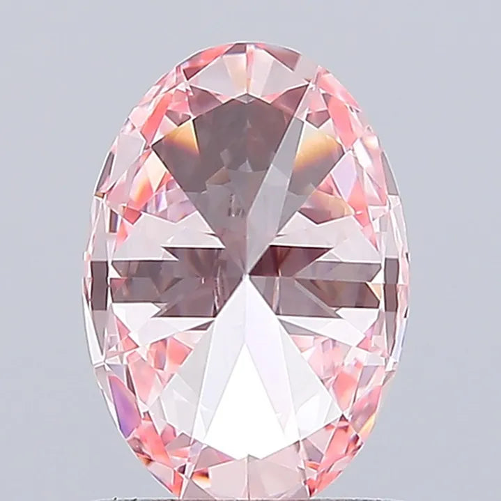 1.23ct Oval Lab Grown Diamond (Colour Fancy Vivid Pink, Clarity VVS1, IGI Certified)