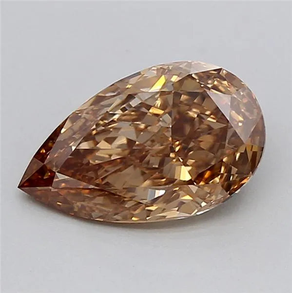 1.25ct Pear Lab Grown Diamond (Colour Fancy Light Brown, Clarity VVS1, IGI Certified)