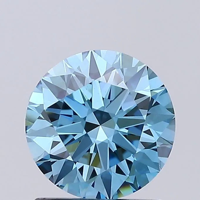 1.33ct Round Lab Grown Diamond (Colour Fancy Vivid Blue, Clarity VVS1, Cut EX, IGI Certified)