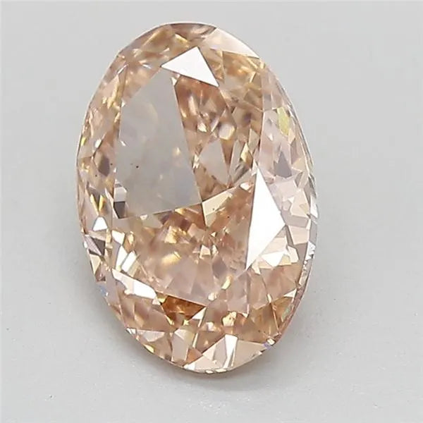 1.34ct Oval Lab Grown Diamond (Colour Fancy Light Brown, Clarity VS1, IGI Certified)