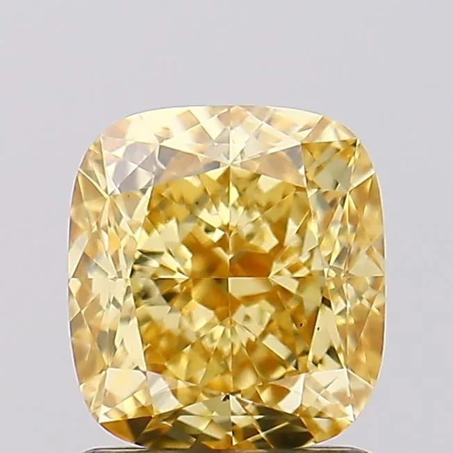 1.46ct Cushion modified Lab Grown Diamond (Colour Fancy Vivid Yellow, Clarity VS1, IGI Certified)