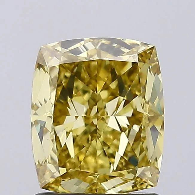 1.50ct Cushion modified Lab Grown Diamond (Colour Fancy Vivid Yellow, Clarity VS1, IGI Certified)