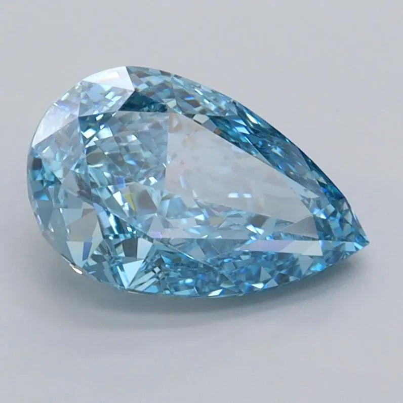 1.50ct Pear Lab Grown Diamond (Colour Fancy Vivid Blue, Clarity VVS1, IGI Certified)
