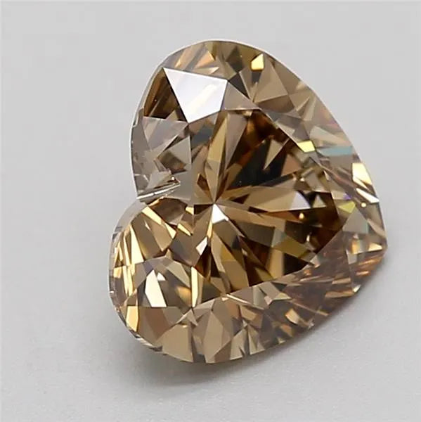 1.51ct Heart Lab Grown Diamond (Colour Fancy Brown, Clarity VVS2, IGI Certified)