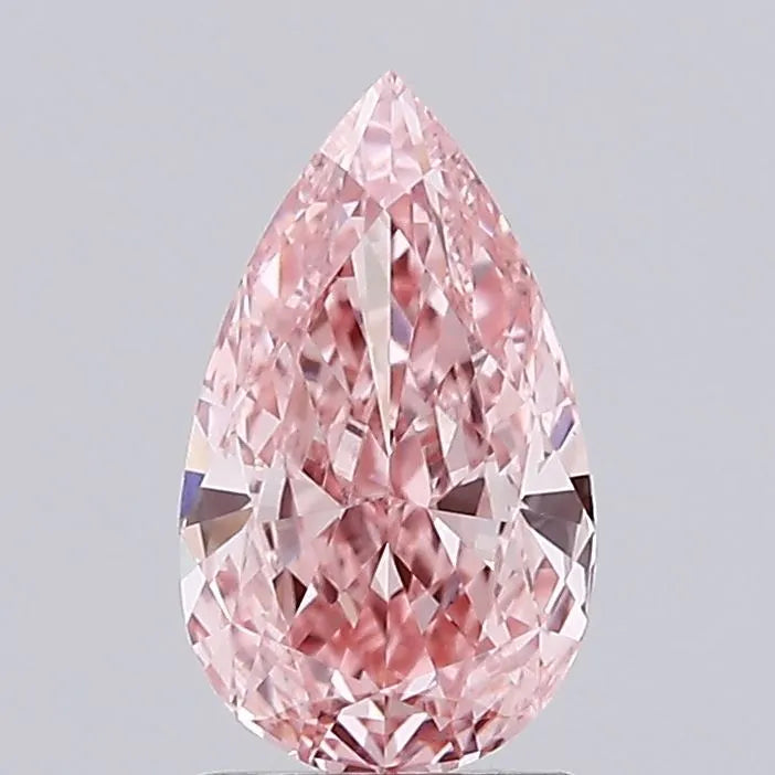 1.51ct Pear Lab Grown Diamond (Colour Fancy Vivid Pink, Clarity VVS2, IGI Certified)